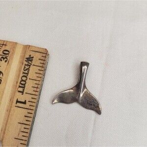 Sterling Silver Whale Tale Pendant Charm